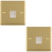2 PACK BT Telephone Master Socket POLISHED BRASS & White Telephone Wall Plate