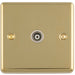 1 Gang Single TV Coaxial Aerial Socket POLISHED BRASS & White Female Wall Plate Outlet