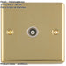 2 PACK 1 Gang Single TV Coaxial Aerial Socket POLISHED BRASS & White Female Wall Plate Outlet