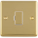 13A DP Unswitched Fuse Spur POLISHED BRASS & White Mains Isolation Wall Plate