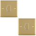 2 PACK 13A DP Unswitched Fuse Spur POLISHED BRASS & White Mains Isolation Wall Plate