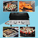 2 Burner Portable Flat Top Plancha Grill - Stainless Steel Smash Burger Camping - LoopsDirect