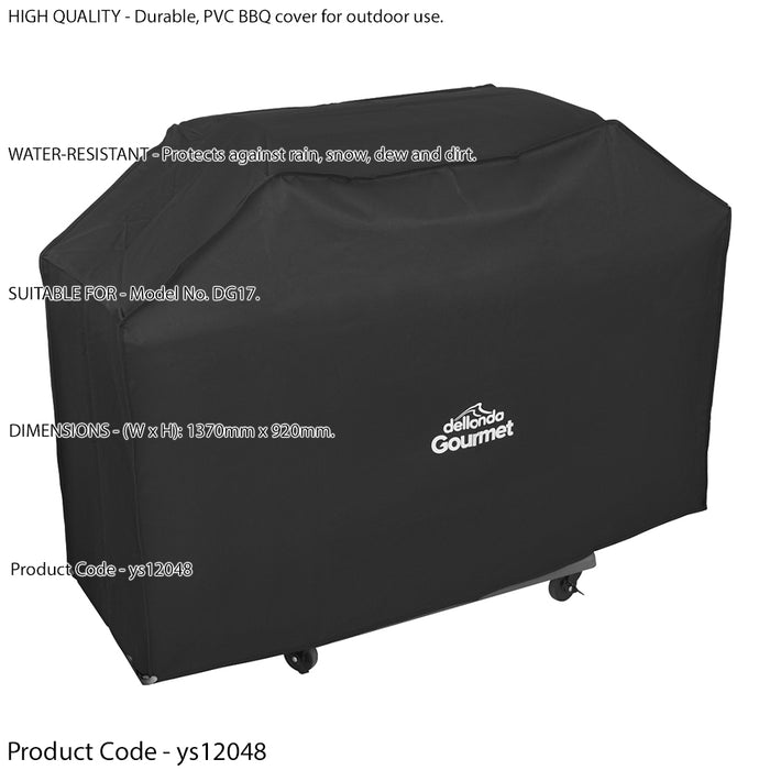 Outdoor Rated BBQ Cover for ys12028 - Black PVC - 1370mm x 920mm Water & Rain