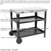 Stainless Steel Top BBQ & Grill Trolley - Food Prep Dolley Outdoor Cooking Stand - LoopsDirect