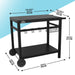 Powder Coated Top BBQ & Grill Trolley - Food Prep Dolley Outdoor Cooking Stand - LoopsDirect