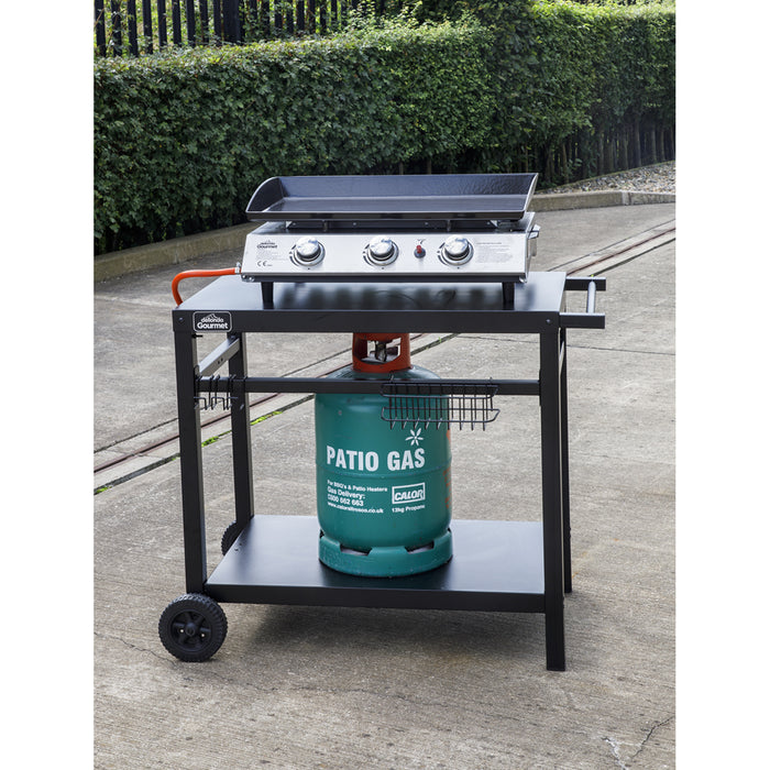 Powder Coated Top BBQ & Grill Trolley - Food Prep Dolley Outdoor Cooking Stand