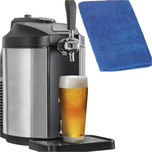 5L Mini Keg Beer Dispenser Tap & Cloth - Home Draught Set Integrated Cooling