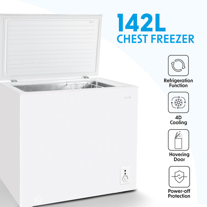 142L Freestanding Chest Freezer -12 to -24 Degrees - Refrigeration Mode & QUIET