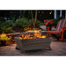 Rectangular Black Fire Pit Wood Burner & Cover Set - Outdoor Garden Heater Mesh - LoopsDirect