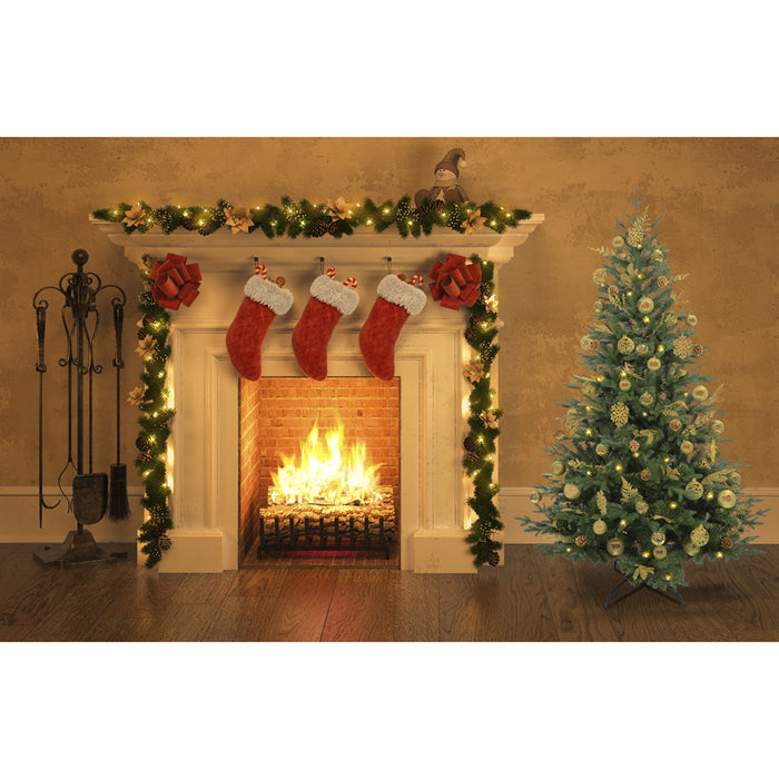 5ft 150cm Artifical Hinged Christmas Tree - 35 Inch Wide Realistic Xmas Tree