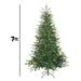 7ft 210cm Artifical Hinged Christmas Tree - 49 Inch Wide Realistic Xmas Tree - LoopsDirect