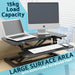 71cm Height Adjustable Sit & Stand Work Desk - 50cm Max Height - Monitor Stand - LoopsDirect