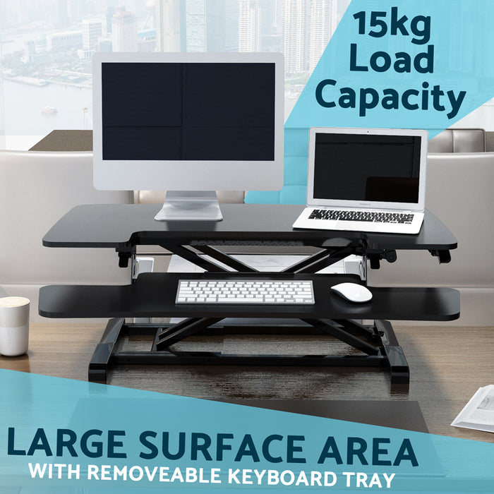 89cm Height Adjustable Sit & Stand Work Desk - 50cm Max Height - Monitor Stand