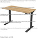 1200 x 600mm Black / Oak Electric Standing Desk - Height Adjustable Office Stand - LoopsDirect