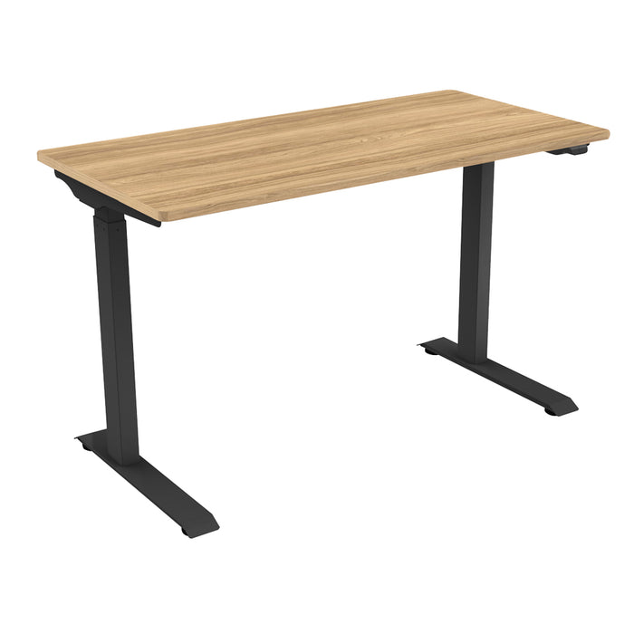 1200 x 600mm Black / Oak Electric Standing Desk - Height Adjustable Office Stand