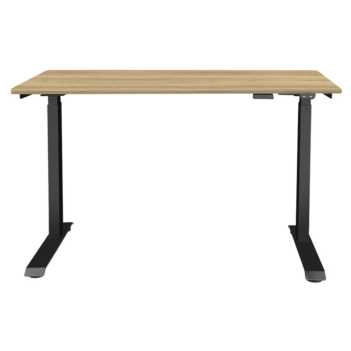 1200 x 600mm Black / Oak Electric Standing Desk - Height Adjustable Office Stand