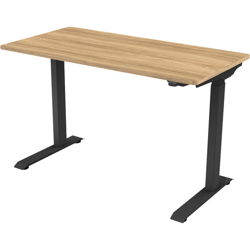 1200 x 600mm Black / Oak Electric Standing Desk - Height Adjustable Office Stand