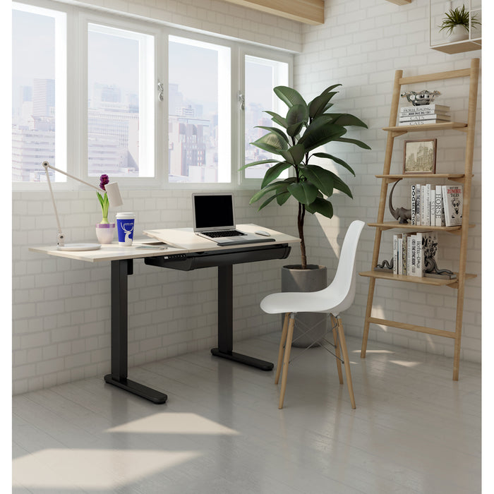 1200 x 600mm Black Oak Electric Standing Drafting Desk - Height Adjustable Tilt