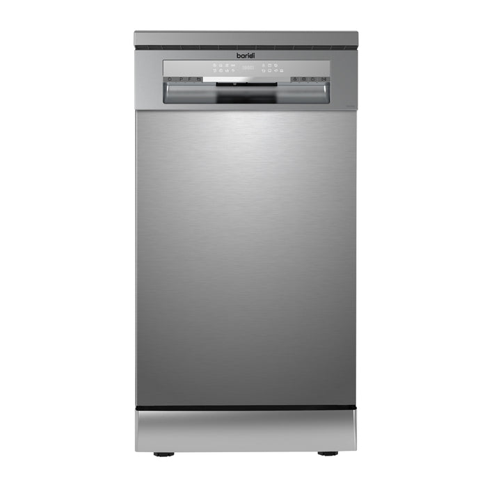 Grey Freestanding Slimline Dishwasher - 45cm - 10 Place Settings LED Display