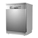 Grey Freestanding Full Size Dishwasher - 60cm - 14 Place Settings LED Display - LoopsDirect