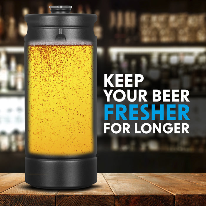 4L Matt Black Mini Growler Keg & Tap System - Home Draught Beer & Drinks Kit