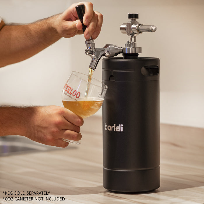 Growler Keg Beer Tap & CO2 Regulator - Pint Pulling Draught Nozzle - UK Style - LoopsDirect