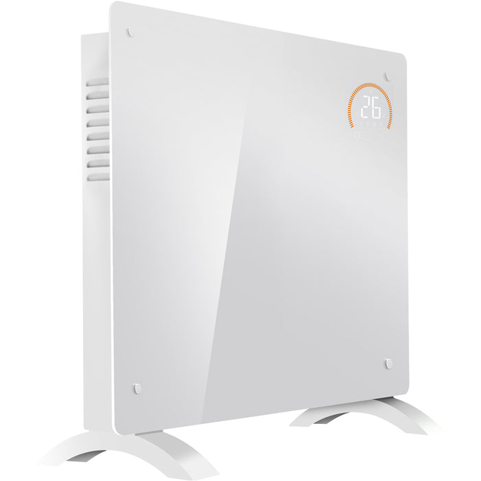 Electric White Glass Panel Heater - 1000W Smart Wi-Fi Wall Moutned Radiator 
