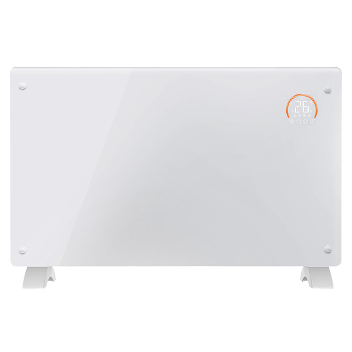 Electric White Glass Panel Heater - 2000W Smart Wi-Fi Wall Moutned Radiator