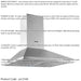 60cm STEEL Chimney Style Cooker Hood & Carbon Air Filters Kitchen Extractor Fan - LoopsDirect