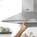 60cm STEEL Chimney Style Cooker Hood & Carbon Air Filters Kitchen Extractor Fan - LoopsDirect