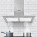 60cm STEEL Chimney Style Cooker Hood & Carbon Air Filters Kitchen Extractor Fan - LoopsDirect
