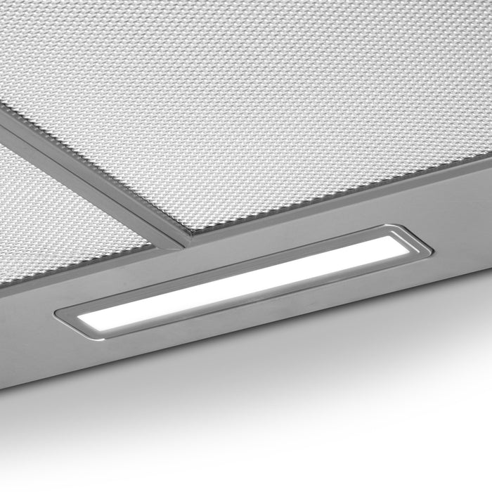 60cm STEEL Chimney Style Cooker Hood & Carbon Air Filters Kitchen Extractor Fan - LoopsDirect