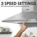 60cm STEEL Chimney Style Cooker Hood & Carbon Air Filters Kitchen Extractor Fan - LoopsDirect