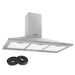 90cm STEEL Chimney Style Cooker Hood & Carbon Air Filters Kitchen Extractor Fan - LoopsDirect