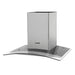 60cm Curved Glass & Steel Cooker Hood & Carbon Air Filters Kitchen Extractor Fan - LoopsDirect