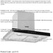60cm STEEL Modern T Style Cooker Hood & Carbon Air Filters Kitchen Extractor Fan - LoopsDirect