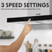 60cm STEEL Modern T Style Cooker Hood & Carbon Air Filters Kitchen Extractor Fan - LoopsDirect
