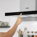 60cm STEEL Modern T Style Cooker Hood & Carbon Air Filters Kitchen Extractor Fan - LoopsDirect