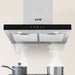 60cm STEEL Modern T Style Cooker Hood & Carbon Air Filters Kitchen Extractor Fan - LoopsDirect