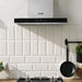 60cm STEEL Modern T Style Cooker Hood & Carbon Air Filters Kitchen Extractor Fan - LoopsDirect