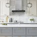 60cm STEEL Modern T Style Cooker Hood & Carbon Air Filters Kitchen Extractor Fan - LoopsDirect