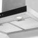 60cm STEEL Modern T Style Cooker Hood & Carbon Air Filters Kitchen Extractor Fan - LoopsDirect