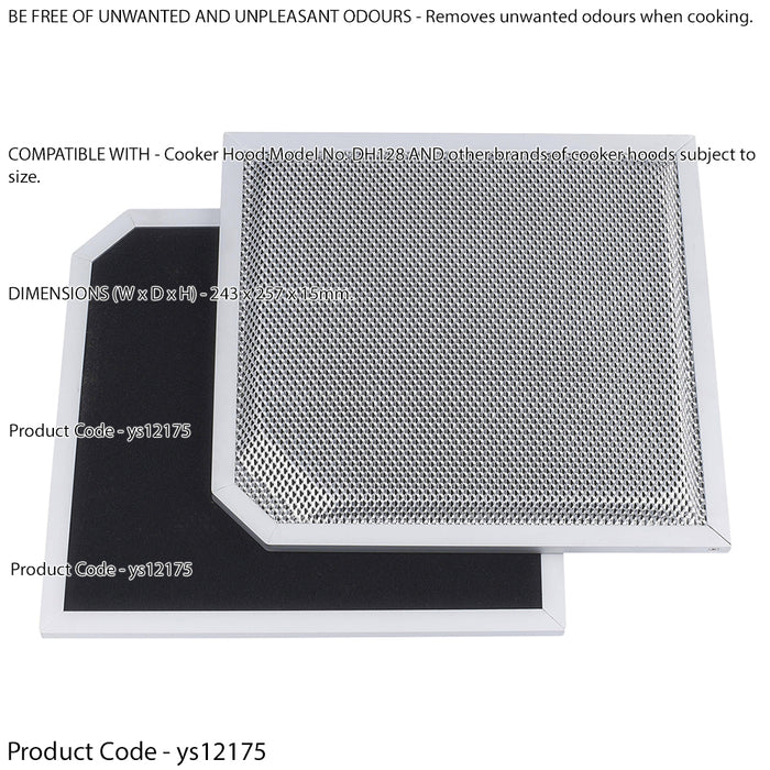 2 PACK Carbon Air Filters For Kitchen Cooker Hood Extractor Fan - ys12171 - LoopsDirect