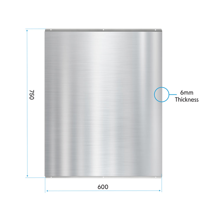 60cm x 75cm Stainless Steel Splashback - Kitchen Extractor Fans Hobs Wall Plate - LoopsDirect