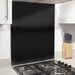 60cm x 75cm Black Glass Splashback - Kitchen Extractor Fans Hobs Wall Plate - LoopsDirect