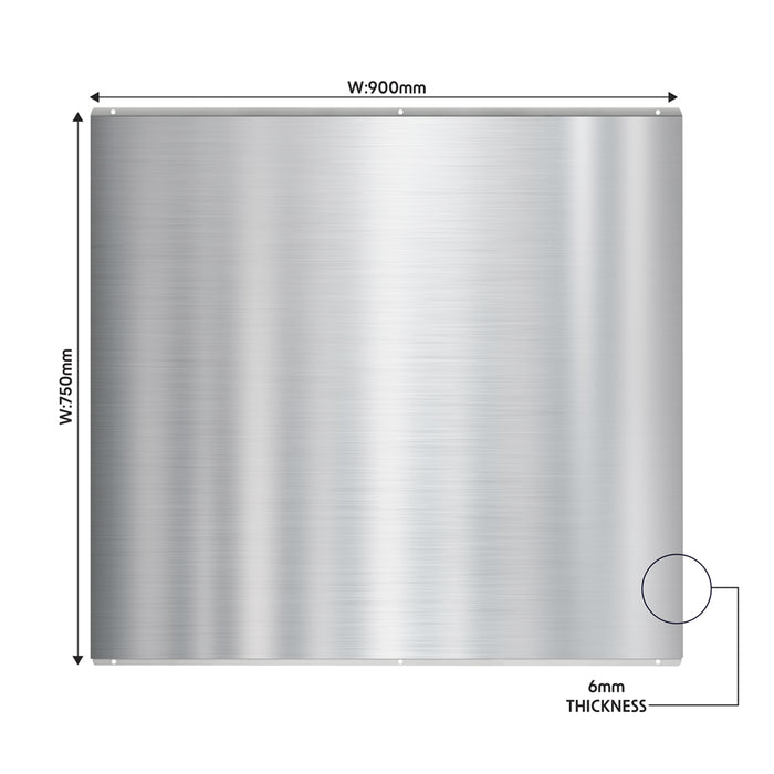 90cm x 75cm Stainless Steel Splashback - Kitchen Extractor Fans Hobs Wall Plate - LoopsDirect