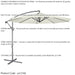 Easy Open 3m Banana Parasol Cream - Garden Dining Umbrella Patio Cover Canopy - LoopsDirect