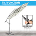 Easy Open 3m Banana Parasol Cream - Garden Dining Umbrella Patio Cover Canopy - LoopsDirect