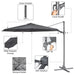 PREMIUM 3m Banana Parasol Grey & 92L Base Set Easy Tilt & Swivel Garden Umbrella - LoopsDirect