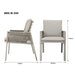 6 PACK Garden Dining Chairs & Armrests - Light Grey Aluminium & Rope - Outdoor - LoopsDirect